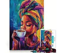 Donna che beve caffè - Puzzle da 1000 pezzi per adolescenti - Stimolante cognitivo - Divertente - Chiusura sicura - Nessun pezzo si stacca - Un modo coinvolgente per passare il tempo libero (50x75cm)