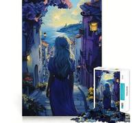 Donna che cammina verso il mare - Puzzle per adulti da 1000 pezzi,gioco di concentrazione mentale,qualità premium,taglio laser,divertimento serale in famiglia (50x75cm)