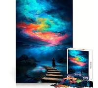 Donna che cammina verso un cielo colorato - Puzzle per adolescenti da 1000 pezzi - Stimola la memoria - Facile da srotolare - Perfetto per le vacanze (50x75cm)