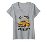 Donna Che Dio tassista - Design Divertente e umoristico Maglietta con Collo a V