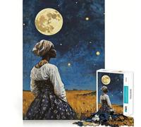 Donna che guarda la luna - Puzzle da 1000 pezzi per adulti - Gioco di logica e allenamento - Incastro perfetto - Attività per rafforzare i legami affettivi (38x52cm)