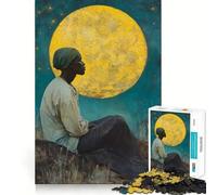 Donna che guarda la luna - Puzzle da 1000 pezzi per adulti,gioco di potenziamento mentale,taglio laser per un incastro perfetto,divertimento in famiglia,attività serale (38x26cm)