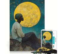 Donna che guarda la luna - Puzzle per adulti da 1000 pezzi - Gioco di potenziamento cognitivo - Design a incastro preciso - Regalo di compleanno - Rompicapo (50x75cm)