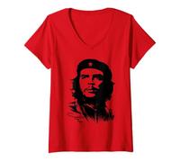 Donna Che Guevara Maglia Rebel Cuban t Shirt Guerrilla Revolution Maglietta con Collo a V