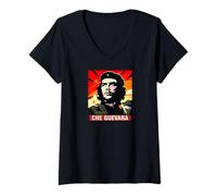 Donna Che Guevara Revolutionary Freedom Icon Maglietta con Collo a V