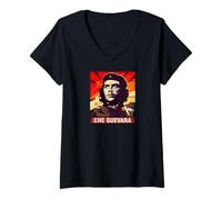 Donna Che Guevara Revolutionary Freedom Icon Maglietta con Collo a V