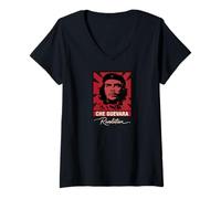 Donna Che Guevara Revolutionary Freedom Icon Maglietta con Collo a V