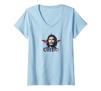 Donna Che Guevara Revolutionary Freedom Maglietta con Collo a V