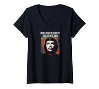 Donna Che Guevara Revolutionary Freedom Maglietta con Collo a V