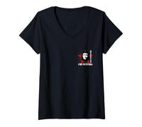 Donna Che Guevara Ribelle Rivoluzione Cuba Comandante Maglietta con Collo a V