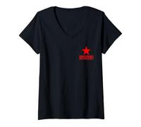 Donna Che Guevara Ribelle Rivoluzione Cuba Comandante Maglietta con Collo a V