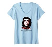 Donna Che Guevara Ribelle Rivoluzione Cuba Comandante Maglietta con Collo a V