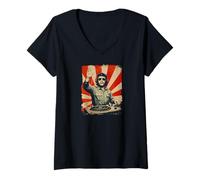 Donna Che Guevara Ribelle Rivoluzione Cuba Comandante Maglietta con Collo a V