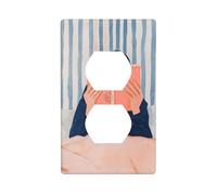 Donna che legge nel letto copertura interruttore luce copertura decorativa 1 banda piastra da parete per cucina stanza bagno dimensioni 7x11,4 cm