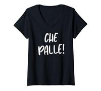 Donna Che Palle Idea Regalo Divertente Amiche Colleghe Compleanni Maglietta con Collo a V
