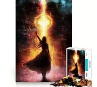 Donna che si protende verso la luce - Puzzle per adolescenti da 1000 pezzi - Gioco di memoria divertente - Componenti robusti e ben definiti - Portatile - Adatto ai viaggi - Gioco divertente (50x75cm)