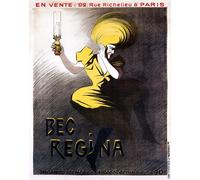 Donna che tiene lampada arte da parete - poster francese vintage -...