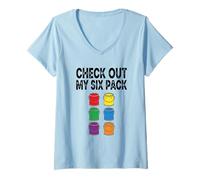 Donna Check out My Paint Bucket - Confezione da Sei Maglietta con Collo a V
