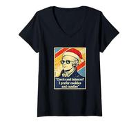 Donna Checks And Balances Alexander Hamilton Babbo Natale Natale Maglietta con Collo a V
