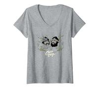 Donna Cheech & Chong Faces Smoke Cloud Maglietta con Collo a V