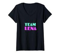 Donna Cheer for Lena, Show Support Be On Team Lena | 90s Style Maglietta con Collo a V