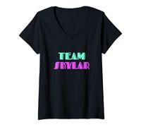 Donna Cheer for Skylar, Show Support Be On Team Skylar | 90s Style Maglietta con Collo a V