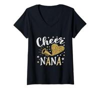 Donna Cheer Nana Energy: Per la nonna che ama cheerleading Maglietta con Collo a V