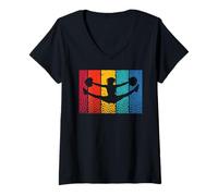 Donna Cheerleader Ragazza Cheer Mamma Amore Cheerleading Maglietta con Collo a V