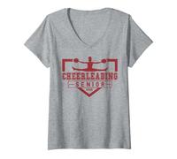 Donna Cheerleading Senior Night Cheer Senior 2026 Laurea 69 Maglietta con Collo a V