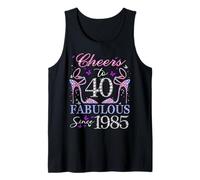Donna Cheers to 40 anni Old EST 1985 40th Birthday Queen Canotta