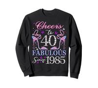 Donna Cheers to 40 anni Old EST 1985 40th Birthday Queen Felpa