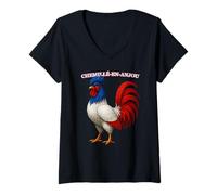 Donna CHEMILLÉ-EN-ANJOU France Français Souvenir Article Maglietta con Collo a V