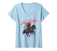 Donna Cherokee Pow Wow Tahlequah Oklahoma Nativo americano Maglietta con Collo a V