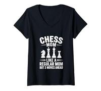 Donna Chess Mom: Strategic Queen 3 va avanti Maglietta con Collo a V