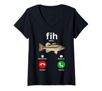 Donna Chiamata Fih | Errore di ortografia Rifiuta Accetta Risposta Meme errato Maglietta con Collo a V