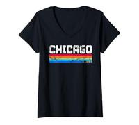 Donna Chicago Si trasferisce a Chicago Illinois Chicago Il Hometown, Maglietta con Collo a V