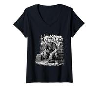 Donna Chicano Cholo Graffiti Style Barrio Vibes Maglietta con Collo a V
