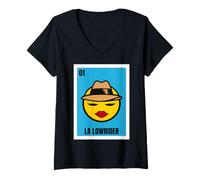 Donna Chicano Culture Design - La Lowrider Maglietta con Collo a V