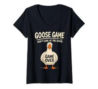Donna Chicken Game Don't Look at The Chicken Funny Chicken Maglietta con Collo a V