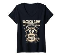 Donna Chicken Game Don't Look at The Chicken Funny Chicken Maglietta con Collo a V