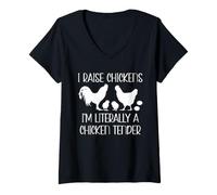 Donna Chicken Mom I Raise Chickens I'm Litterally a Chicken Tender Maglietta con Collo a V