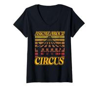 Donna Chiedimi informazioni su Circus Carnival Party Staff Tamer Clown Maglietta con Collo a V