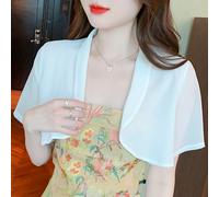 Donna Chiffon Cardigan Corto Aperto Bolero Coprispalle Abito Scialle Giacca