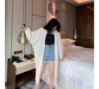 Donna Chiffon Cardigan Estate Spiaggia Sole Top Aperto Davanti Midi Cover Giacca