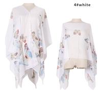 Donna Chiffon Scialle Stola Prendisole Bolero Cardigan Stampato Mantella Sciarpa