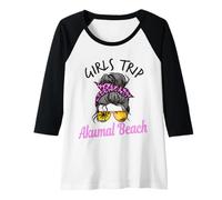 Donna Chignon da Ragazza Abbinato, Akumal Beach Mexico Maglia con Maniche Raglan
