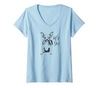 Donna Chihuahua Let's Go! Design - Happy Chihuahua Design Maglietta con Collo a V