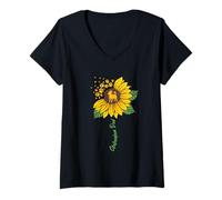 Donna Chihuahua papà Girasole Chi-Chi Amante Regali Cane papà Maglietta con Collo a V