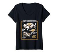 Donna Chimico Ingegneria Chimica Infinite Energy Rotation Cat Maglietta con Collo a V