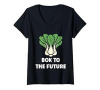 Donna Chinese Cabbage bok to The Future Vegetable Funny Bok Choy Maglietta con Collo a V